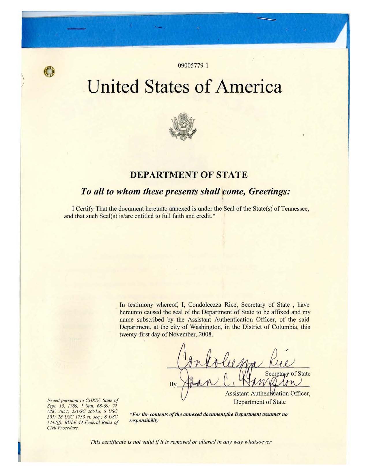 Claim Of Ownership Orion s Belt Documents Certifications